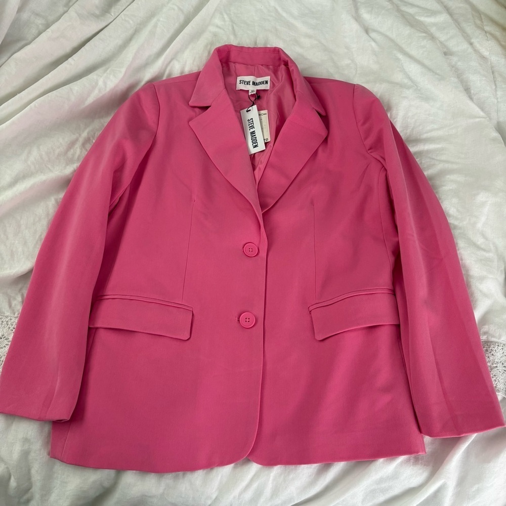 NWT Steve Madden Jacket Blazer Barbie Pink Magenta Size M New